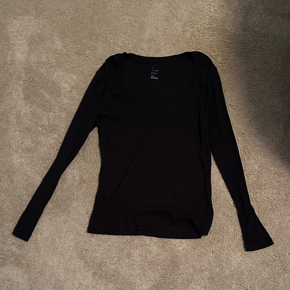 a new day Black Long Sleeve Tee
